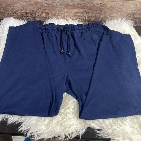 Folette Elastic Waist Drawstring Comfort Pants Blue Size Medium Vintage - Picture 7 of 12